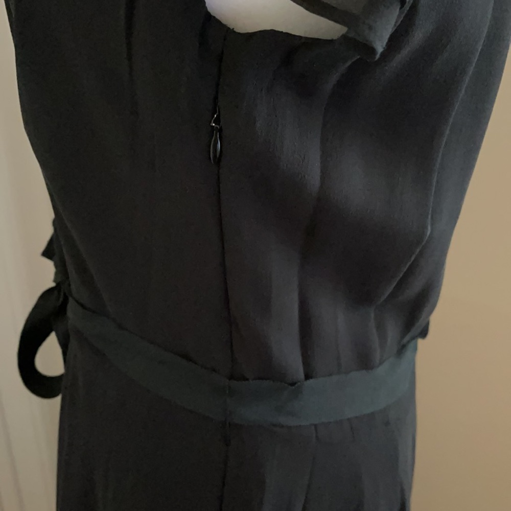 NWT Hobbs Black Silk Georgette cap sleeve dress 8 - Picture 5 of 14